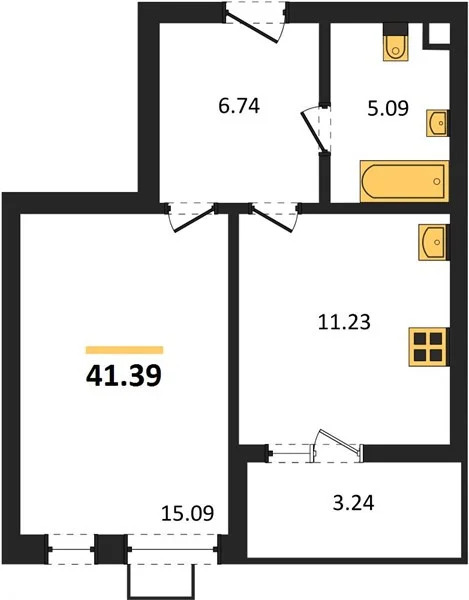 Продается квартира, 41.39 м - Фото 1