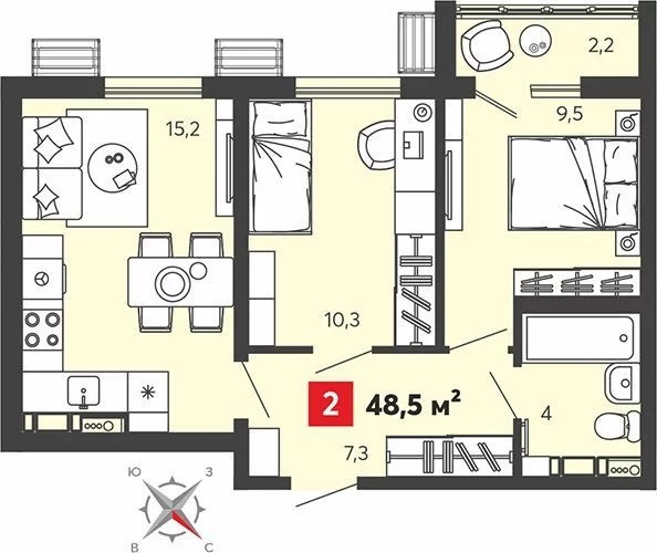 Продается квартира, 48.3 м - Фото 3