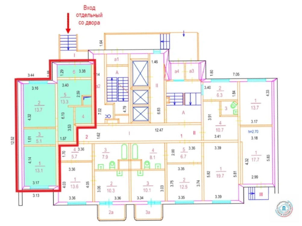 Помещение свободного назначения, 52.5 м - Фото 8