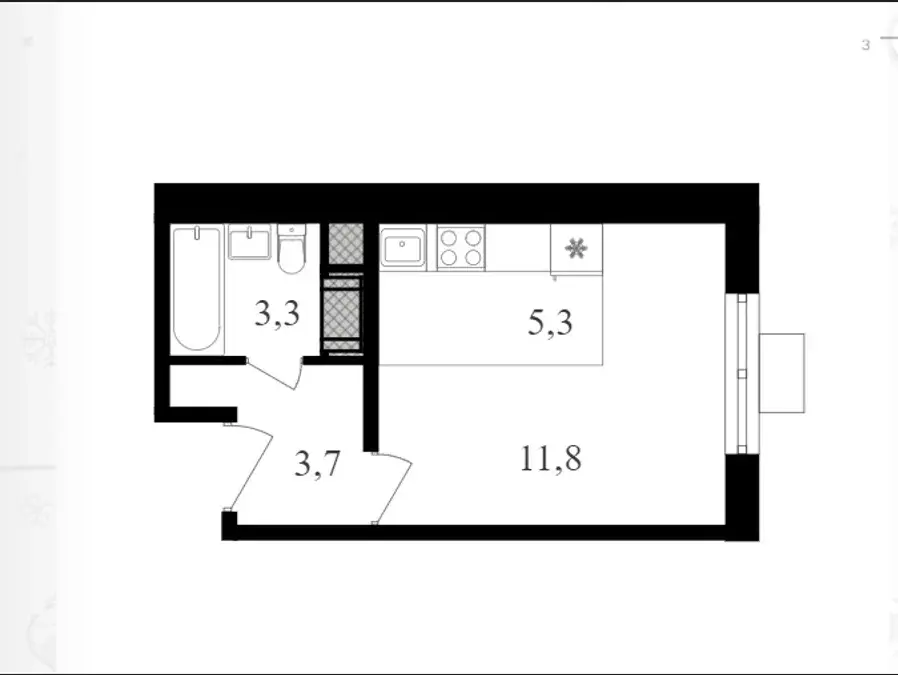 Продаётся студия 24,1 кв.м. в ЖК "Октябрьское поле" - Фото 11