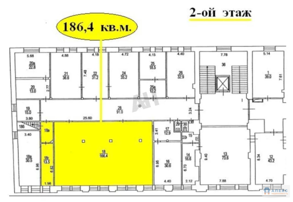 Аренда офиса 186 м2 м. Чеховская в бизнес-центре класса В в Тверской - Фото 1