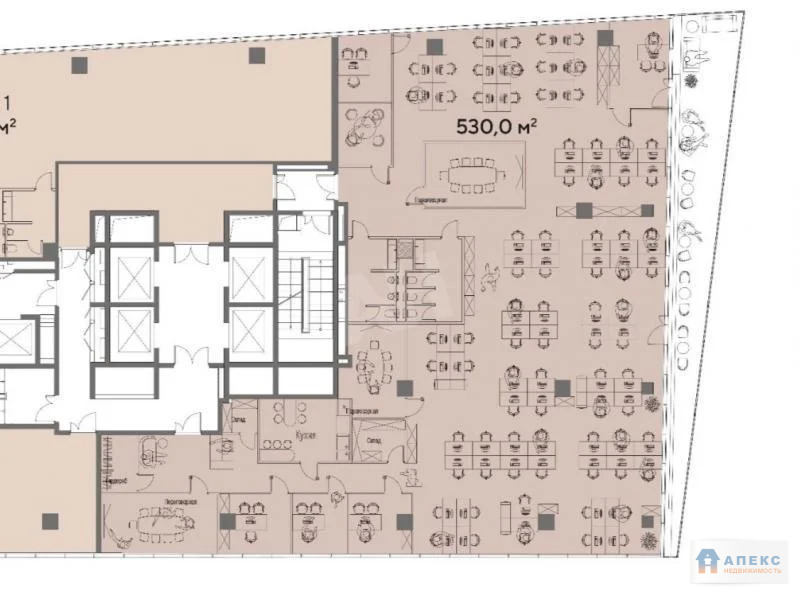 Аренда офиса 530 м2 м. Воронцовская в бизнес-центре класса А - Фото 8