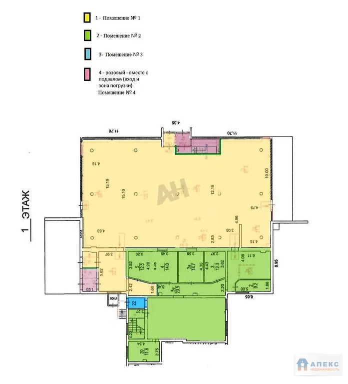 Продажа помещения (ПСН) пл. 1190 м2 под магазин, офис, шоурум,  м. ... - Фото 3