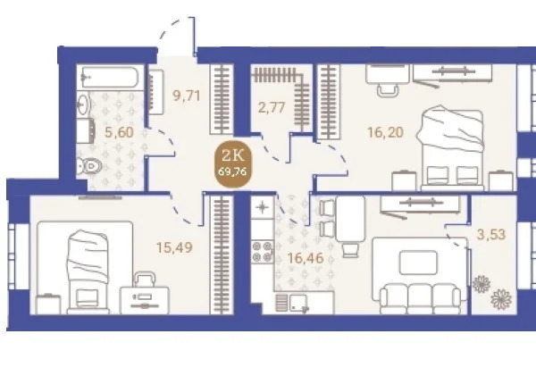 Продается квартира, 69.76 м - Фото 1