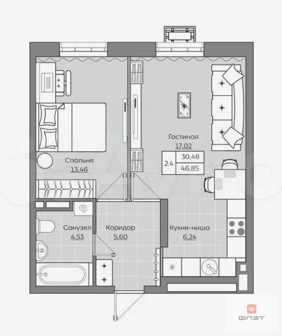 Продажа квартиры в новостройке, Казань, ул. Оренбургский тракт - Фото 6