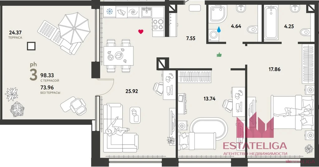 Продажа пентхауса, улица Мустая Карима - Фото 1