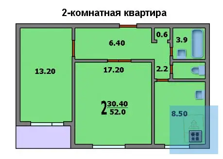 2-к квартира на ул. Ленинградская, д. 12 - Фото 3
