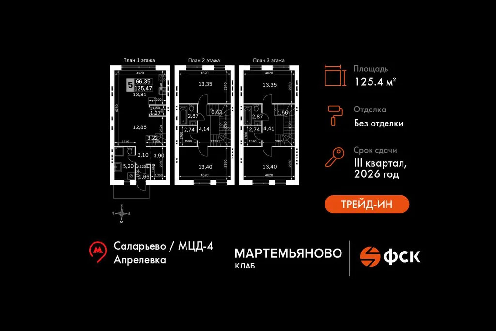 Таунхаус 125.47 м2 на участке 0.7 сот. - Фото 0