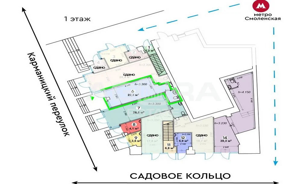 Аренда торгового помещения, м. Смоленская, Карманицкий пер. - Фото 2