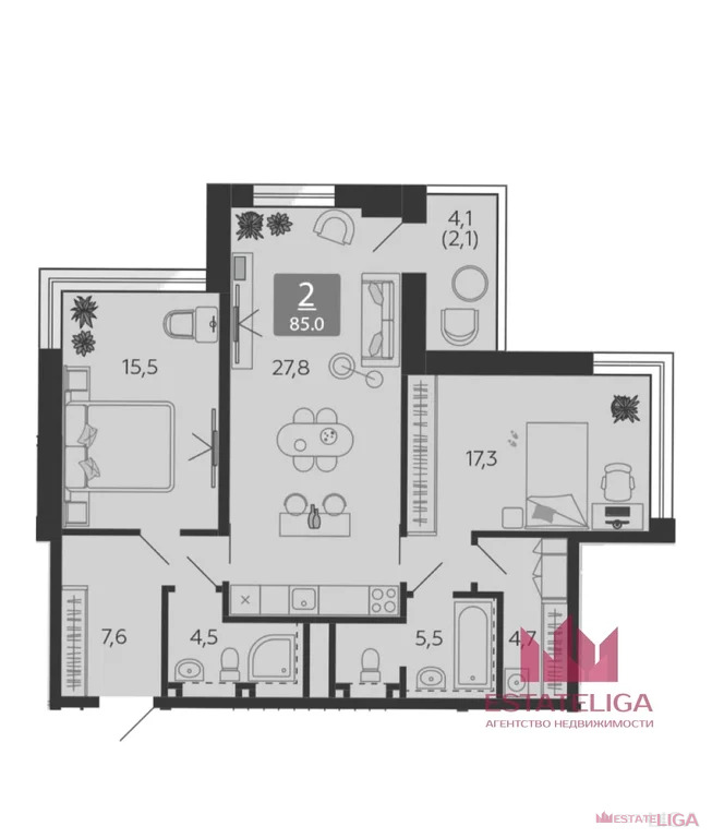 Продажа квартиры в новостройке, набережная Марка Шагала - Фото 1