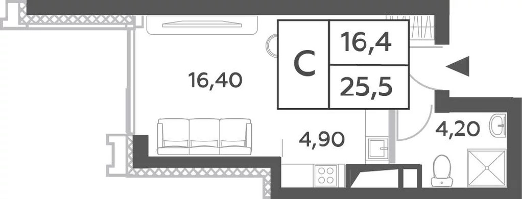 Продается студия 25.5 м2 в новостройке - Фото 7