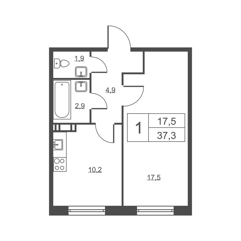 Продам 1-комн. квартиру 37.3 кв.м. - Фото 0