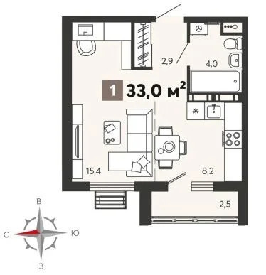 Продается квартира, 33 м - Фото 0