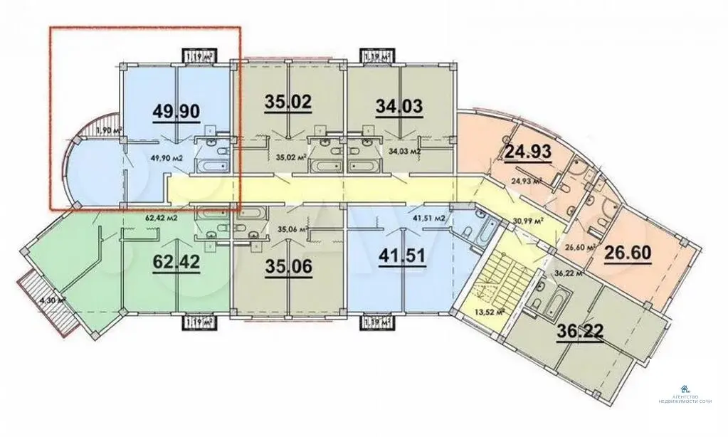 2-к. квартира, 50 м, 5/7 эт. - Фото 2