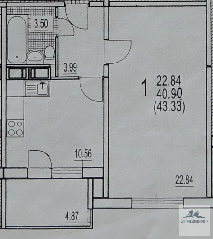 Продажа квартиры 40.90 кв.м., комнат 1, этаж 12/17 - Фото 11