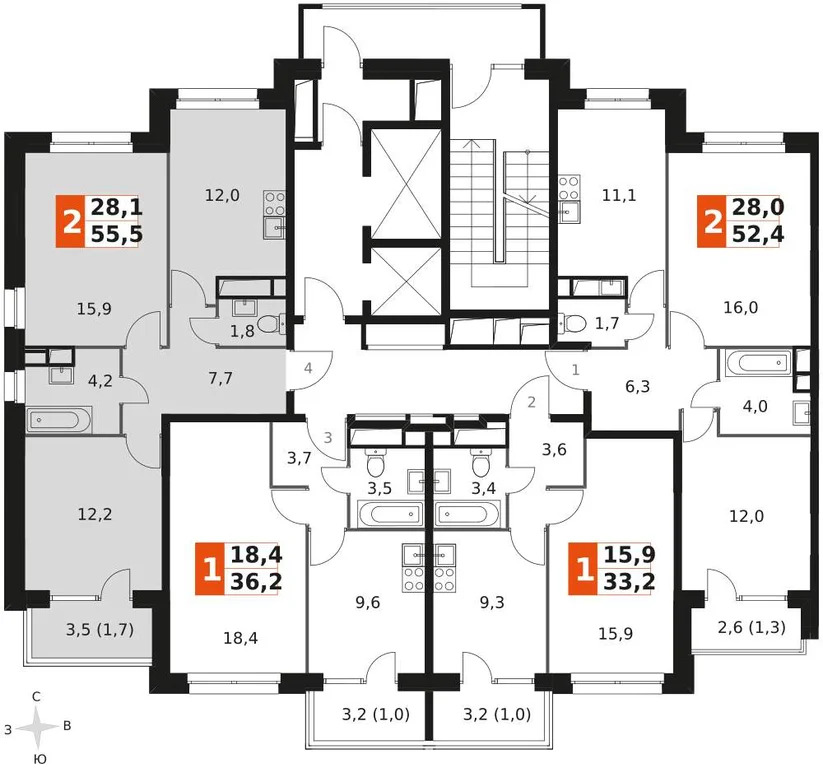 Продам 2-комн. квартиру 55.7 кв.м. - Фото 1