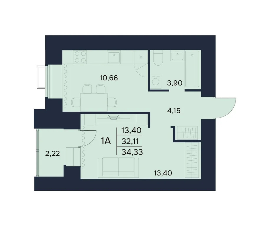 Продается квартира, 34.33 м - Фото 2