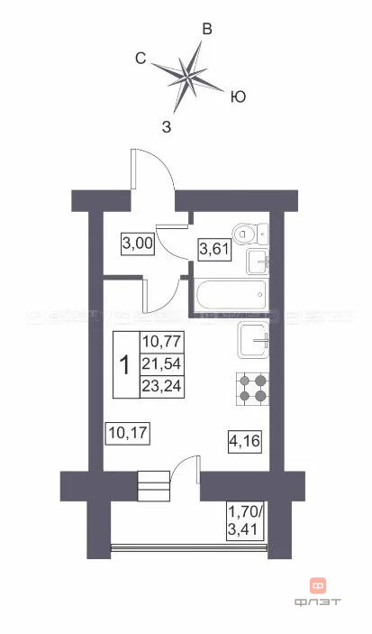 Продажа квартиры, Осиново, Зеленодольский район, ул. Марата Ахметшина - Фото 9