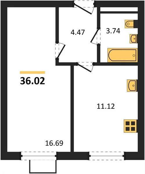 Продается квартира, 36.2 м - Фото 1