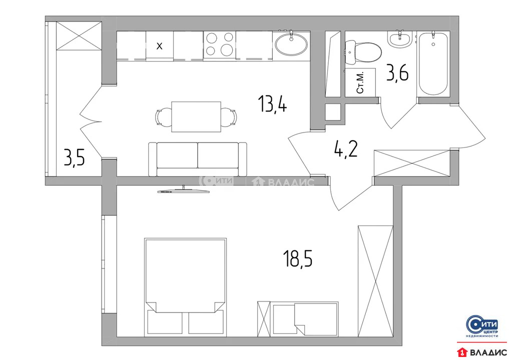 Продажа квартиры, Воронеж, улица Коренцова - Фото 20