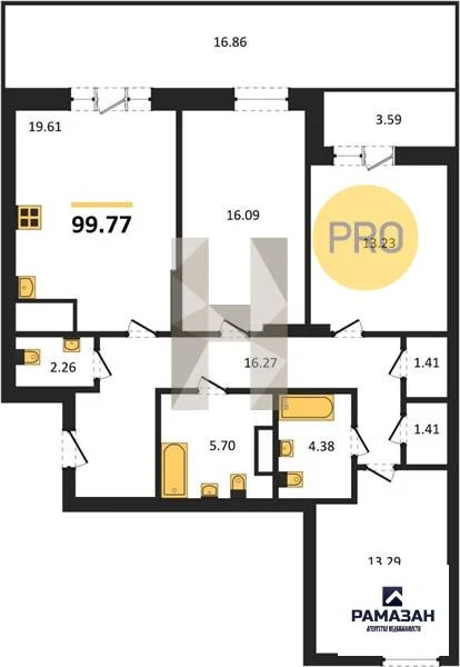 Продажа квартиры в новостройке, Казань, м. Аметьево, ул. Аделя Кутуя - Фото 1
