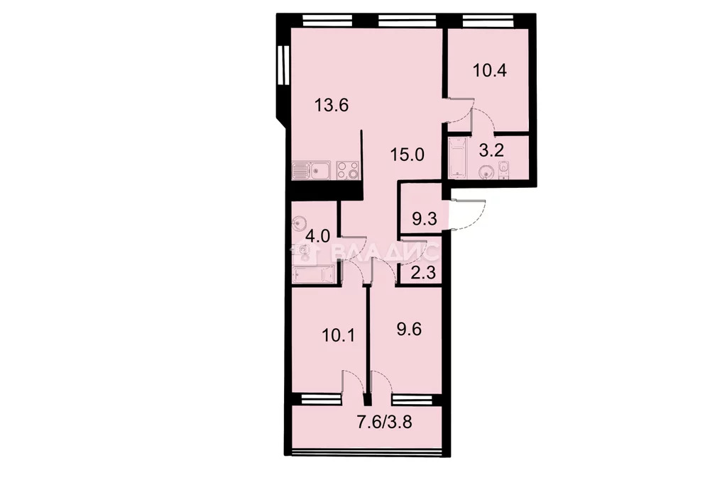 Санкт-Петербург, улица Оптиков, д.34к1, 3-комнатная квартира на ... - Фото 6