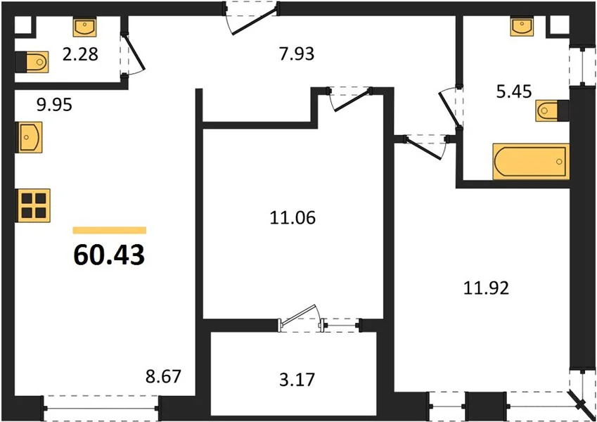 Продается квартира, 60.43 м - Фото 2