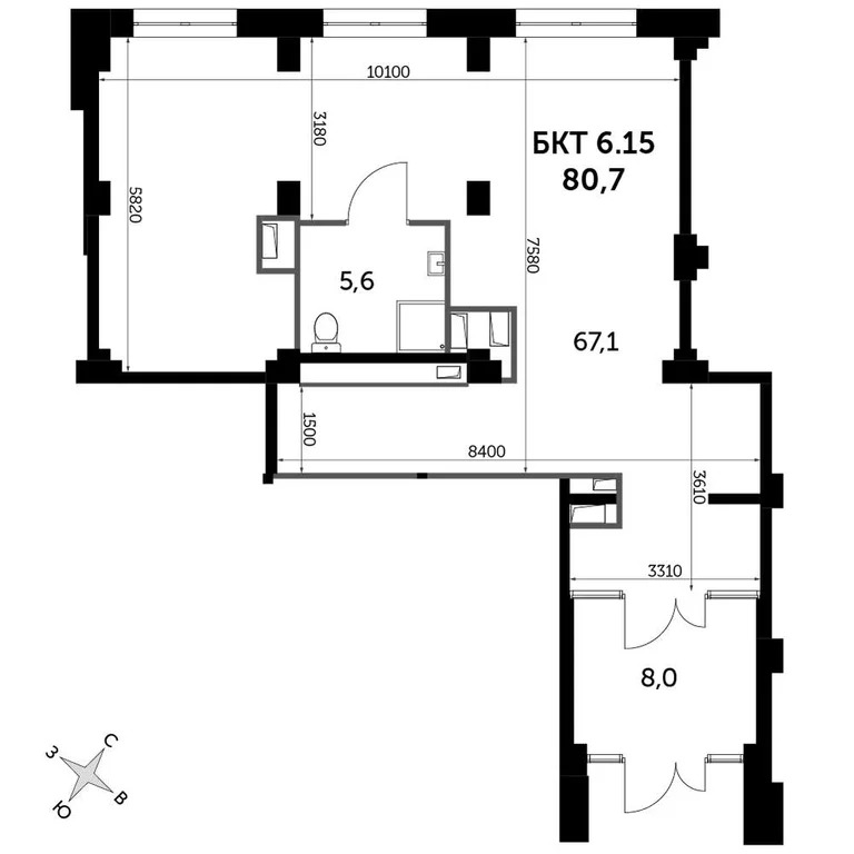 Продажа офиса 81.8 м2 - Фото 6