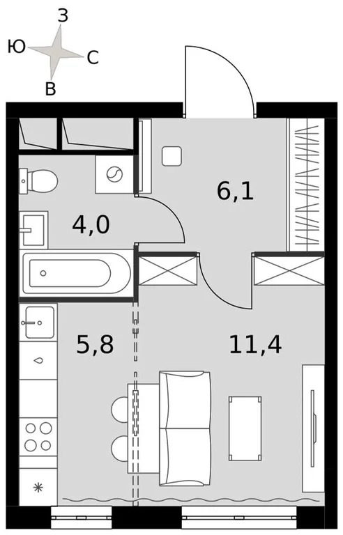 Продается студия 27.3 кв.м. - Фото 2