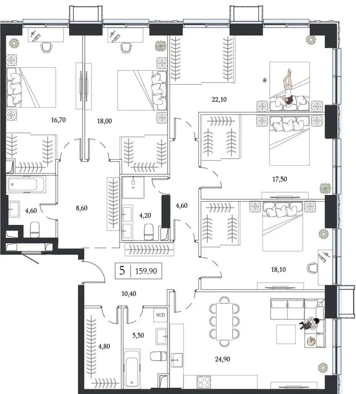 Продам 5-комн. квартиру 159.9 кв.м. - Фото 0