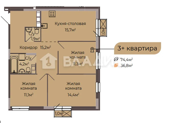 ЖК ТРИО, городской округ Нижний Новгород, Нижний Новгород, микрорайон ... - Фото 0