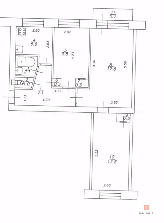 Продажа квартиры, Казань, ул. Центральная (Калуга) - Фото 33