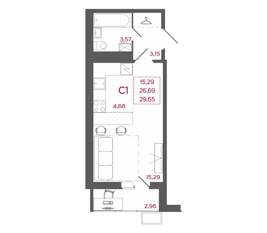 Продается квартира, 29.65 м - Фото 4