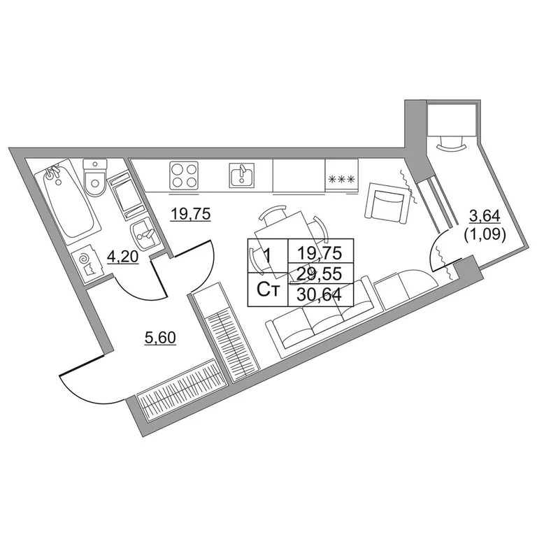 Продается студия 29.4 кв.м. - Фото 2