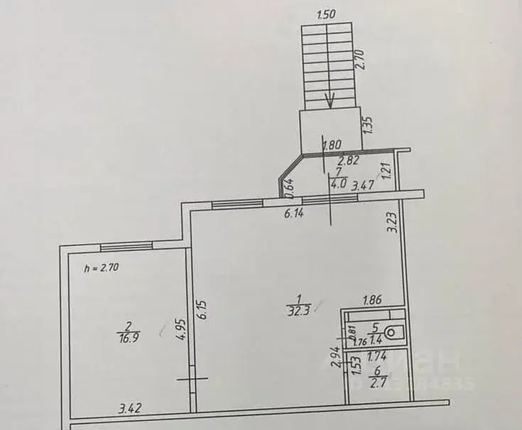 Продажа офиса 57.3м ул. Имени Николая Семеновича Котлярова, 10, . - Фото 4