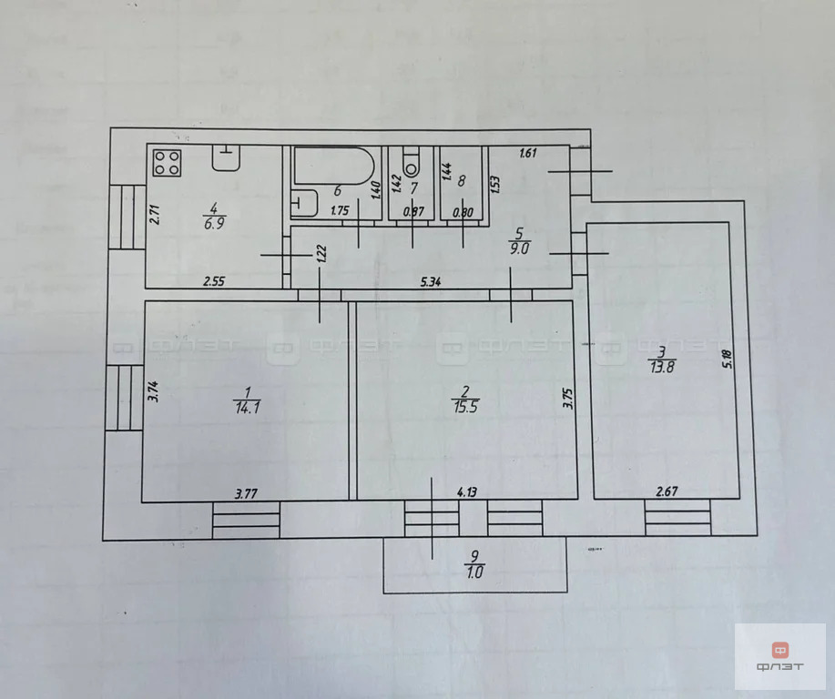 Продажа квартиры, Зеленодольск, Зеленодольский район, ул. Карла Маркса - Фото 19
