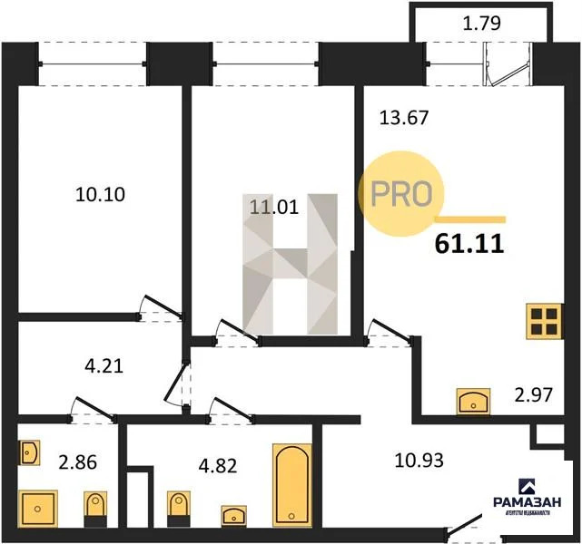Продажа квартиры в новостройке, Казань, м. Проспект Победы, ... - Фото 1