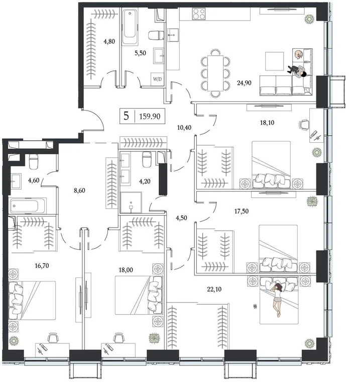 Продам 5-комн. квартиру 159.9 кв.м. - Фото 1
