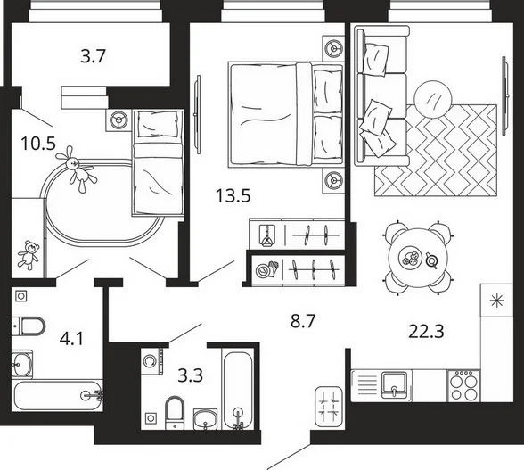 Продается квартира, 65.9 м - Фото 1