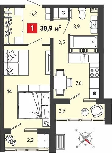 Продается квартира, 38.5 м - Фото 3