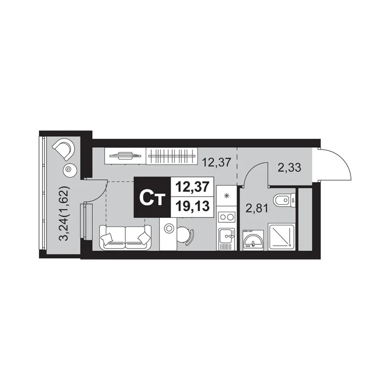 Продается квартира, 19.13 м - Фото 11