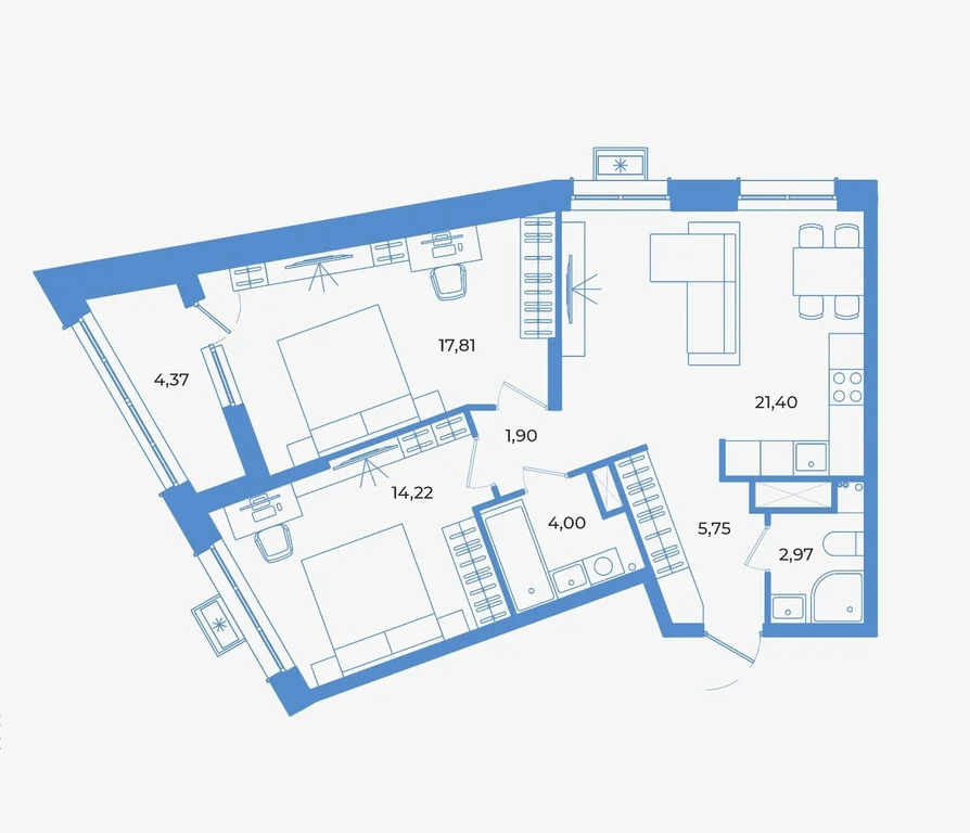 Продается квартира, 72.42 м - Фото 2