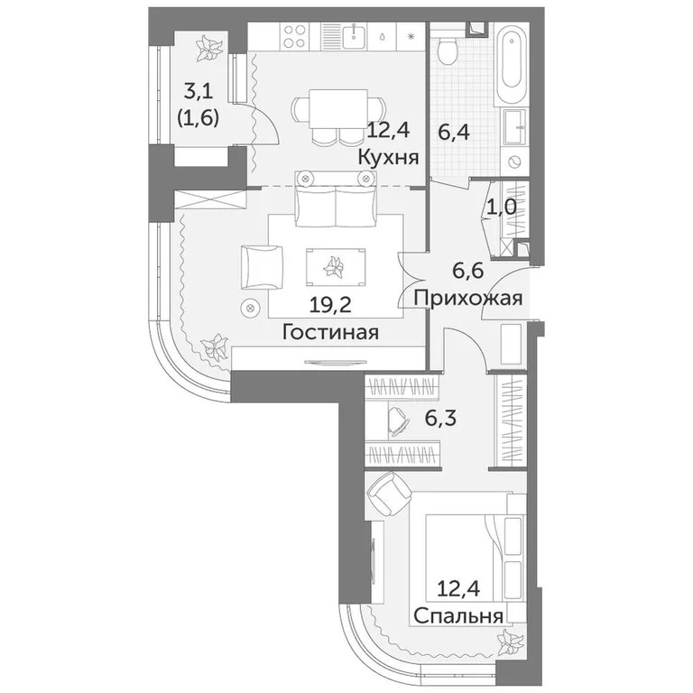 Продам 2-комн. квартиру 65.9 кв.м. - Фото 2