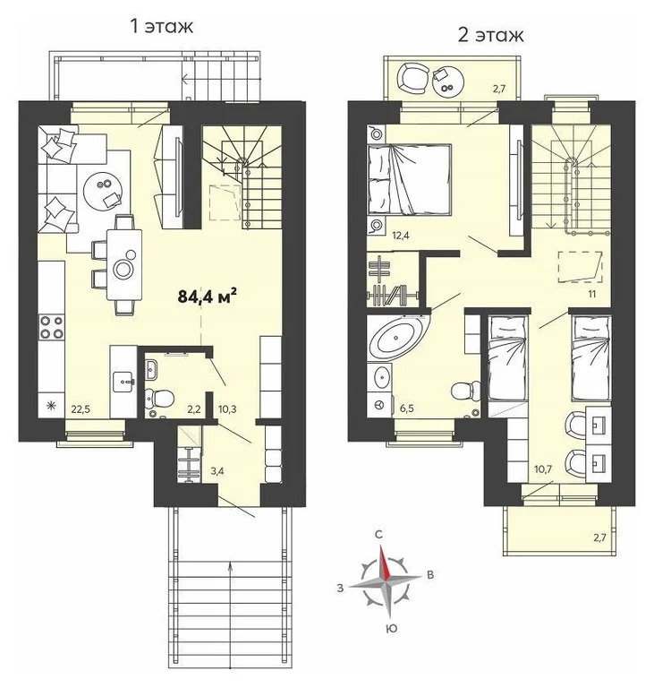 Продается квартира, 84.4 м - Фото 2