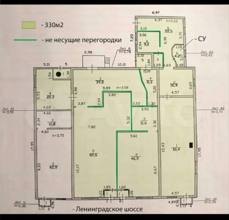 Торговое помещение 330 м2 в аренду для сетевых арендаторов - Фото 3