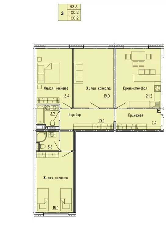 Продается квартира, 92.6 м - Фото 5