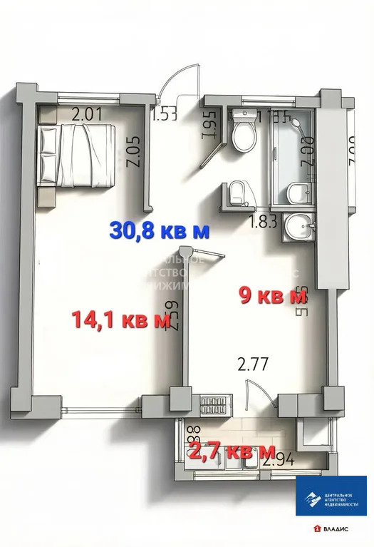 Продажа квартиры, Дядьково, Рязанский район, Малиновая улица - Фото 12