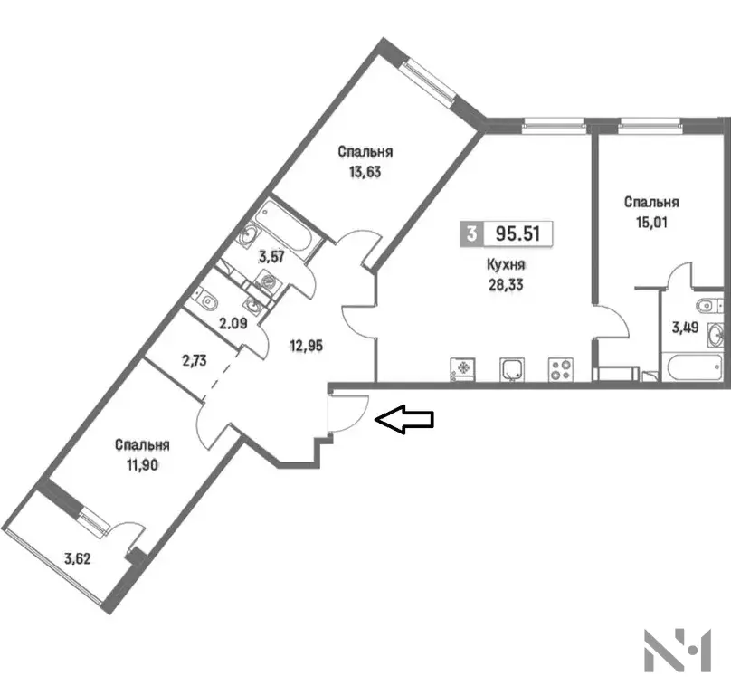 Семейная квартира в ЖК Фотограф - Фото 2