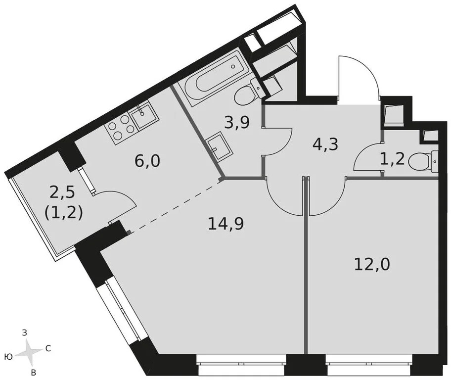 Продам 2-комн. квартиру 43.7 кв.м. - Фото 3