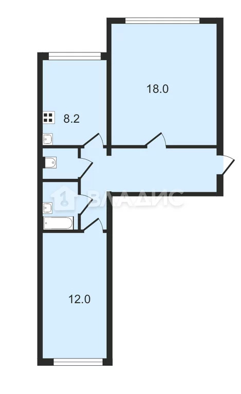 Москва, улица Академика Бакулева, д.6, 2-комнатная квартира на продажу - Фото 12